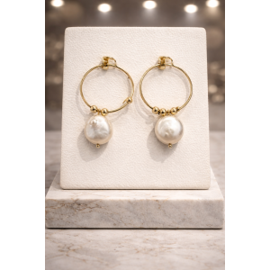 Aros argolla y perlas