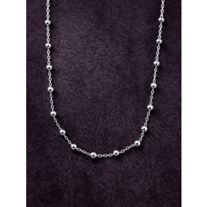 Collar bolitas enchapadas con broche timón 50cm