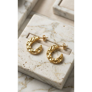 Aros argolla martillada dorados