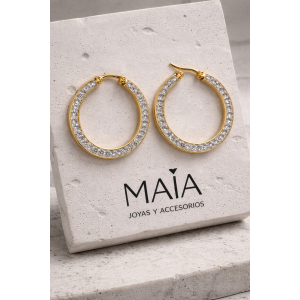 Aros argollas circonadas dorados