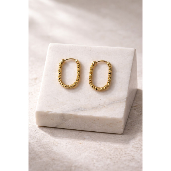 Aros clip irregular dorados