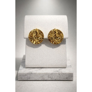 Aros disco irregular dorados