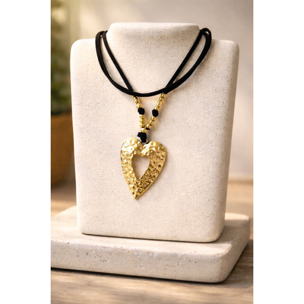 Collar fantasía corazón dorado